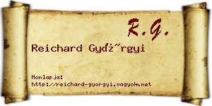 Reichard Györgyi névjegykártya