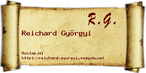 Reichard Györgyi névjegykártya